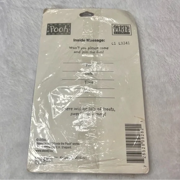 Vintage 90’s Winnie The Pooh Disney Birthday Invitations Pack Of 8 - Picture 5 of 6